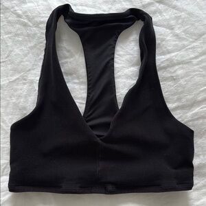 ALO Yoga Black Sports Bra with Racerback Design